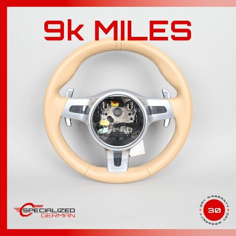 12-16 Porsche 981 Boxster GTS / 911 991 Sport Steering Wheel PDK Beige OEM 9k OEM
