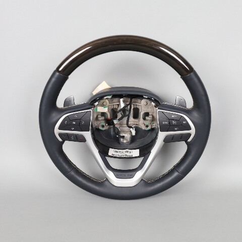 2014-2020 Jeep Grand Cherokee Wood Multifunction Steering Wheel OEM Used