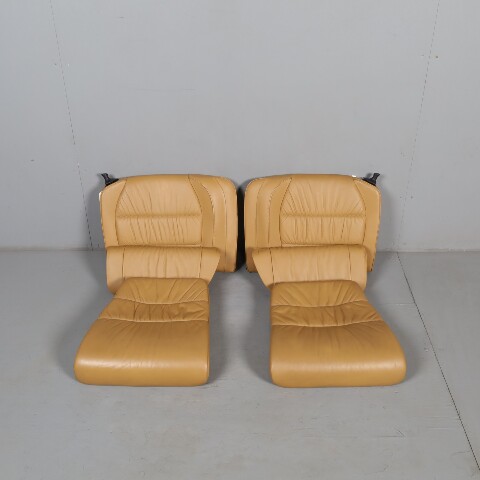 1999-2001 Porsche 911 996 Cabrio Rear Seat Set Draped Leather Beige OEM Used