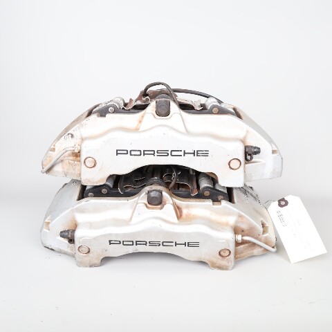 2004-2010 Porsche Cayenne Front Brake Caliper Set Brembo Silver 18ZR 18ZL OEM
