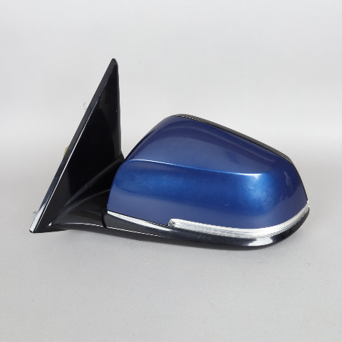 2013-2015 BMW X1 Left Door Mirror LeMans Blue 51167307215 OEM Used