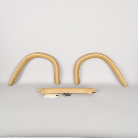 97-04 Porsche Boxster 986 Roll Bar Trim Pad Set Beige Leather OEM 98658031113