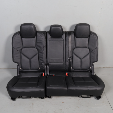 2011-2018 Porsche Cayenne Rear Seats Upper Lower Cushions Black Leather OEM
