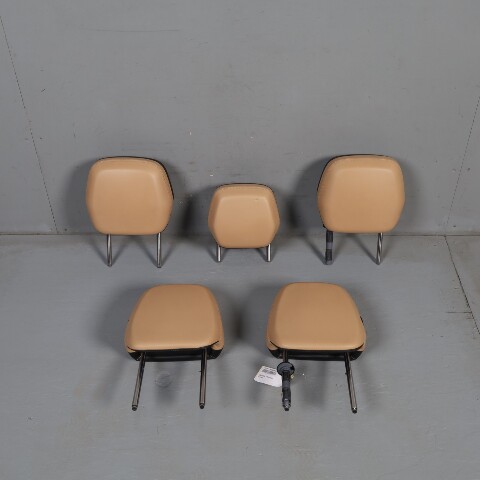 2011-2018 Porsche Cayenne Seat Headrest Front Rear Set Black / Beige OEM