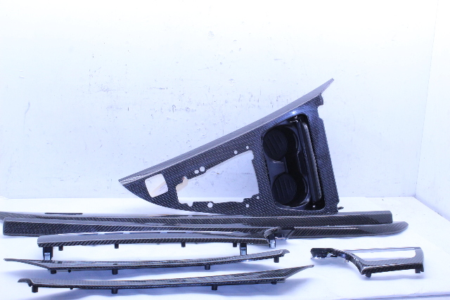2012-2018 BMW M6 F12 Convertible Carbon Fiber Interior Dash Console Shift Bezel Door Trim Set