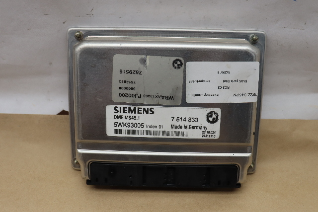 2003 BMW 325i Engine Computer Module ECU ECM DME 7529516 OEM