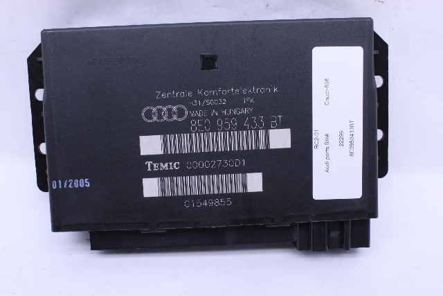 2005 2006 Audi A4 S4 Theft Locking Comfort Control Module CCM OEM