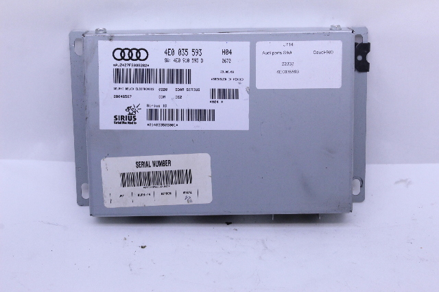 2007 2008 2009 Audi A4 A6 A8 S6 S8 Q7 Sirius Satellite Radio Receiver Module OEM