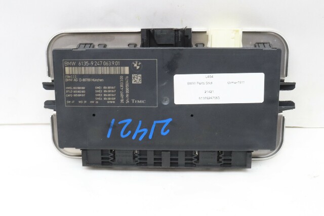 2011 BMW 528i 535i Body Control Module BCM - 61359247063 OEM
