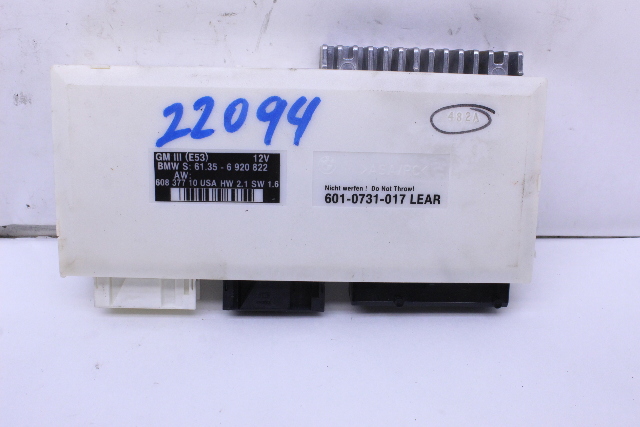 2002 2003 BMW X5 Body Control Module BCM - 61356920822 OEM