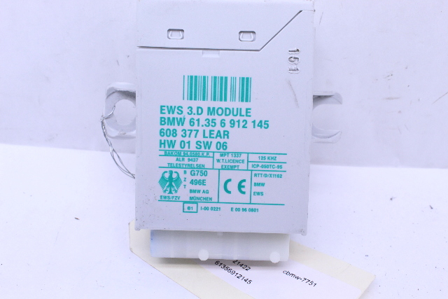 1996-2002 BMW Z3 E36 Theft Locking Immobilizer Module EWS 61356912145 OEM