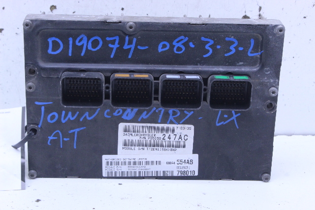 2008 Chrysler Town & Country 3.3 Engine Computer Module ECU ECM DME P68044554AB OEM