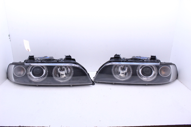 2001-2003 BMW E39 5 Series European Clear Corner Hella Halogen Headlights Set OEM