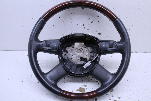 2006 2007 2008 Audi A4 Steering Wheel 4 Spoke Wood 4F0419091BE OEM