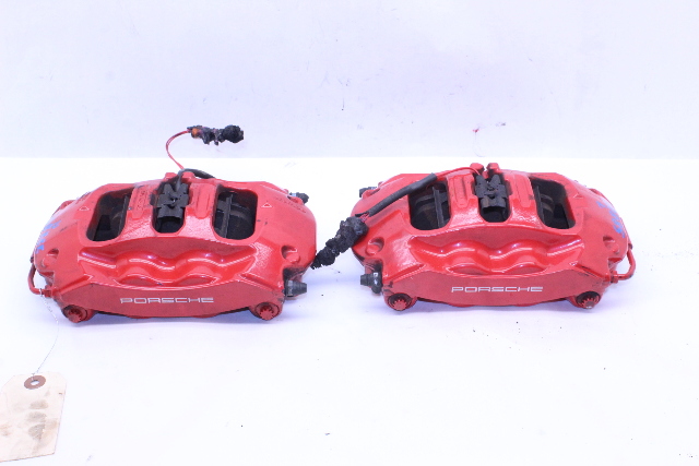 2012-2019 Porsche 911 991 Rear Brake Calipers Brembo Pair Red OEM Used