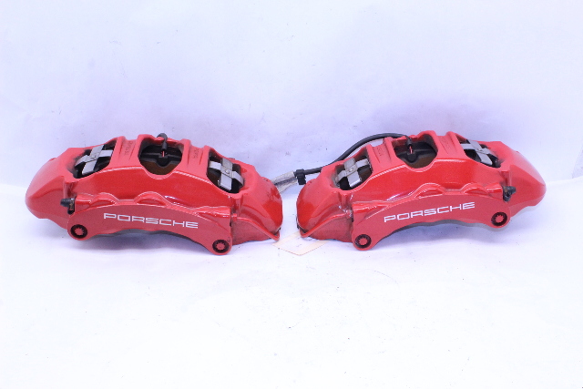 2012-2016 Porsche 911 991 Front Brake Calipers Brembo Set Pair Red OEM