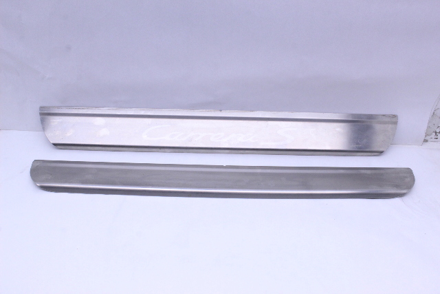 2005-2008 Porsche 911 997 Door Sill Entry Molding "Carrera S" Pair Stainless - 99755198107 OEM