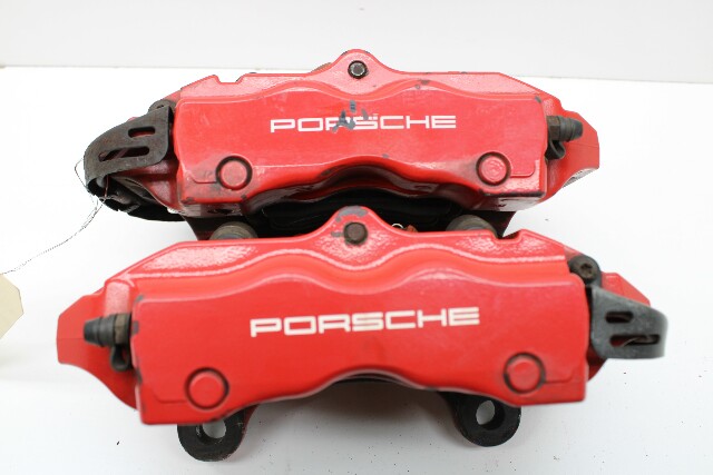 2008 2009 2010 Porsche Cayenne Gts Rear Brake Caliper Set Pair Brembo Red - 95535242151 OEM