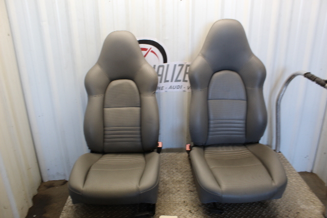 1999-2004 Porsche 911 Boxster Sport Seat Seats Pair Front Grey OEM