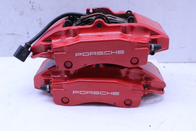 2013-2016 Porsche Boxster Cayman 981 Rear Brake Calipers Brembo Pair Red OEM