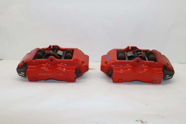 2004 2005 2006 Porsche Cayenne Turbo Rear Brake Caliper Set Pair Brembo Red OEM