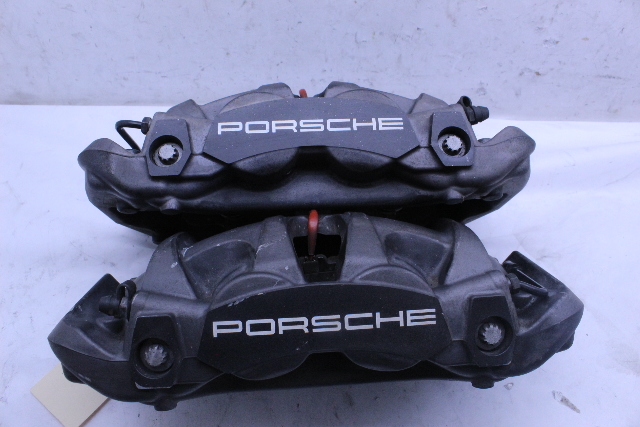 2017 2018 2019 Porsche 911 991.2 Front Brake Caliper Calipers Set Pair Black - 9P1615123C OEM