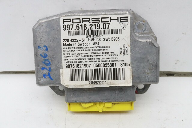 2006 Porsche 911 997 Convertible SRS Crash Diagnostsic Control Module OEM