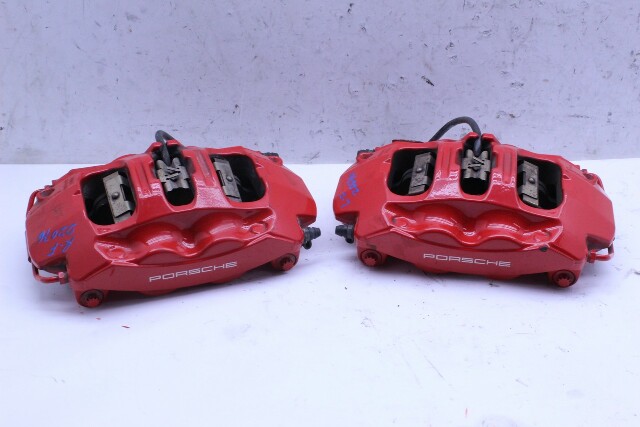 2013-2016 Porsche Boxster Cayman 981 Front Brake Calipers Brembo Pair Red OEM