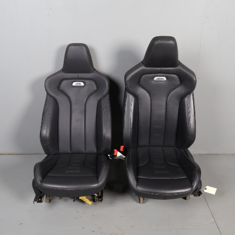 15-20 BMW M4 F82 Front Sport Seats Right Left Black Merino Leather OEM Used NOTE