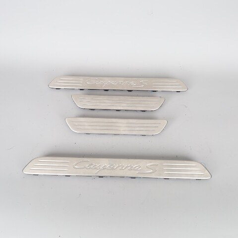 2011-2018 Porsche Cayenne Door Sill Trim Plate Set "Cayenne S" OEM
