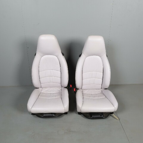 1995-1998 Porsche 911 993 Front Seats Marble Grey Leather Pair OEM Used