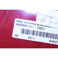 2007 A8 Audi Tail Light Lamp Right 4E0945096D Stock#16304 OEM