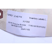 2015 Porsche Boxster 981 Front Bumper Tow Hook Cover 98150570302 OEM