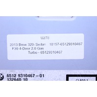 2013 BMW 320i Sirius Satellite Cd Player Tuner 65129310467 OEM