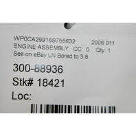 2006-2008 Porsche 911 997 3.6 Engine Motor Bored to 3.8 LN Nickies - 99610099703 OEM