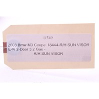 BMW 323i 325ci M3 Coupe Sun Visor Right 18444
