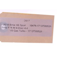 2010 2011 2012 2013 2014 BMW X5M X6M E70 E71 Intercooler Coolant Reservoir Tank Bottle 7589526 OEM