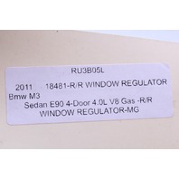 BMW 325i 328i 330i 335i M3 Right Rear Window Regulator 51357140590 OEM