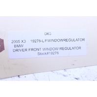 2005 BMW X3 Window Regulator Front Left Driver - 51333448249 OEM