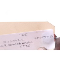 1999 2000 2001 BMW 740iL Air Intake Pipe Hose 1742135 OEM