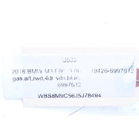 2018 BMW M3 F80 Heater AC Climate Control Module 6997612 OEM