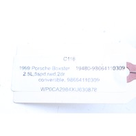 1997-1999 Porsche Boxster Speedometer Instrument Cluster OEM 98664110309