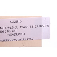 2004-2007 BMW E64 645Ci 650i M6 Right Xenon HID Headlight 63127165986 OEM
