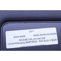 2001-2006 BMW 325i 328i 330i M3 Convertible Sun Visor Right OEM