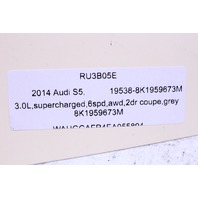 2014 Audi S5 Multimedia Switch Bank Trim 8K1959673M OEM