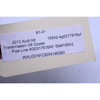 2013 Audi A6 Transmission Oil Cooler Pipe Line 4G0317818AF OEM