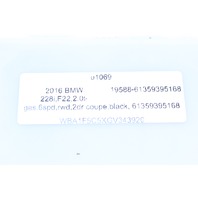 2014-2016 BMW 228i F22 Front Electronic Control Module 61359395168 OEM