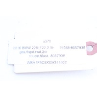 BMW 228i 230i M2 M235i M240i Front Right Interior Sun Visor 51448057938 OEM