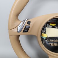 2011-2016 Porsche Cayenne Panamera Multifunction Steering Wheel Beige OEM