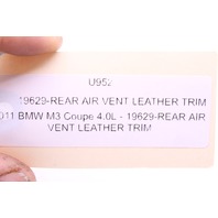 2008-2013 BMW M3 Coupe Rear Console Air Vent Leather Trim Bezel OEM